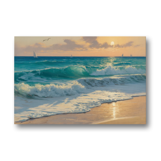 Playa Chac Mool Waves - Canvas Wall Art - Front