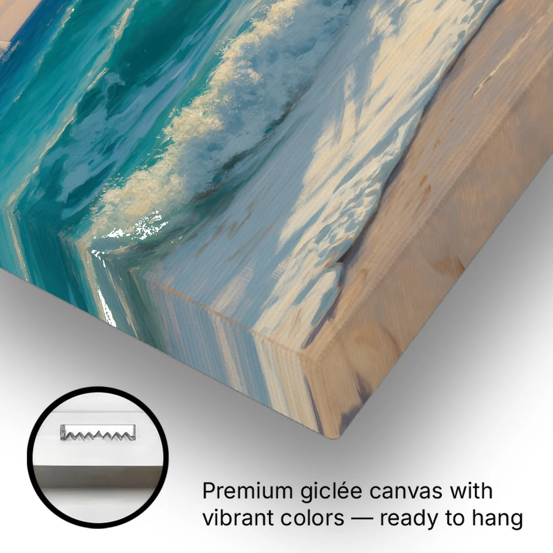 Playa Chac Mool Waves - Canvas Wall Art - Gallery Wrap Corner