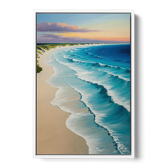 Playa Delfines Overlook - White Framed Canvas Wall Art - Front