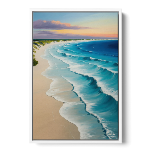 Playa Delfines Overlook - White Framed Canvas Wall Art - Front