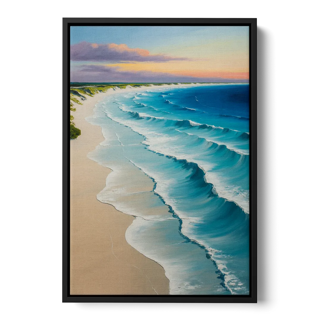 Playa Delfines Overlook Front - Black Canvas Wall Art