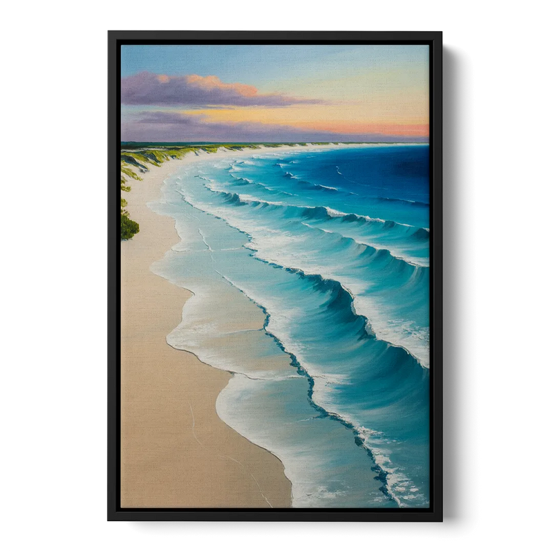 Playa Delfines Overlook Front - Black Canvas Wall Art