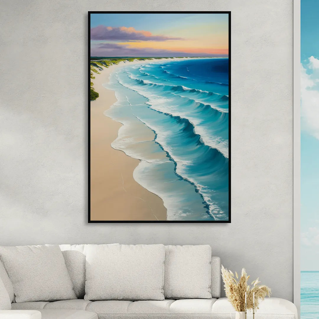 Playa Delfines Overlook Living Room - Black Canvas Wall Art