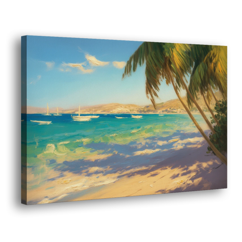 Playa El Coromuel Shore - Canvas Wall Art - Side