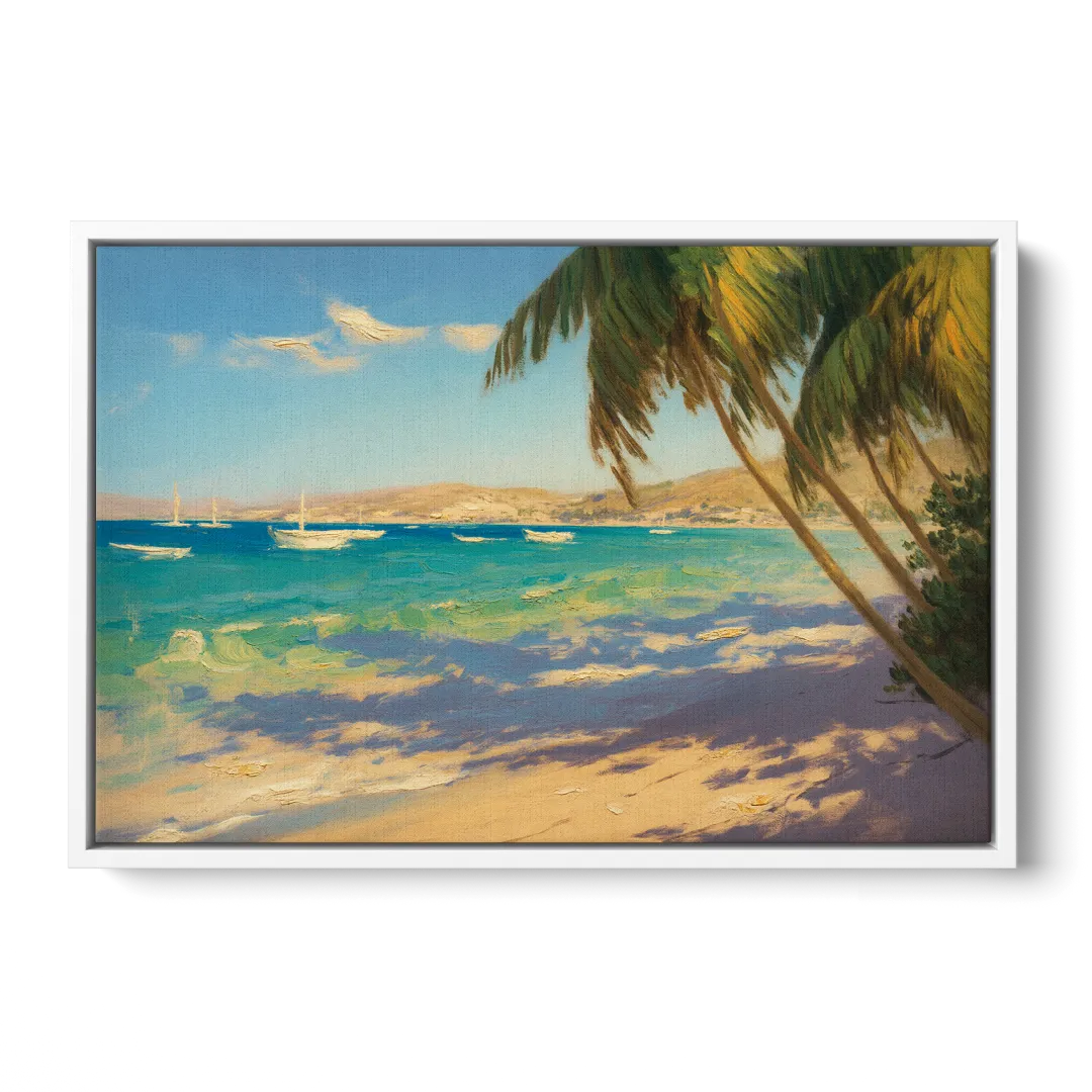 Playa El Coromuel Shore Front - White Canvas Wall Art