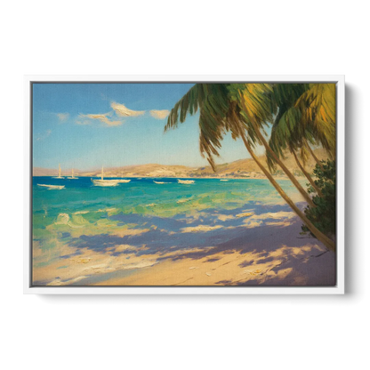 Playa El Coromuel Shore Front - White Canvas Wall Art
