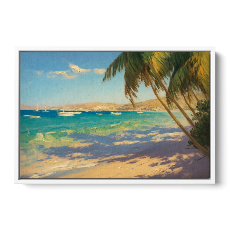 Playa El Coromuel Shore Front - White Canvas Wall Art