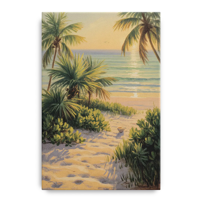 Playa Langosta Palms Front - Canvas Wall Art