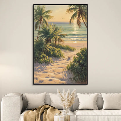 Playa Langosta Palms Living Room - Black Canvas Wall Art