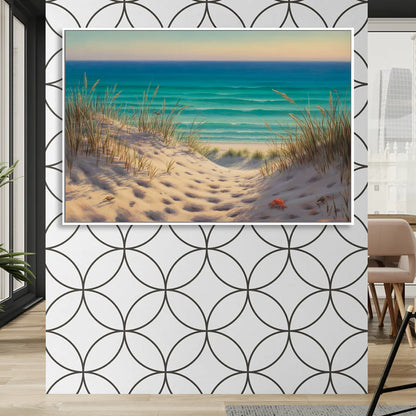 Playa Marlín Dunes Sitting Room - White Canvas Wall Art