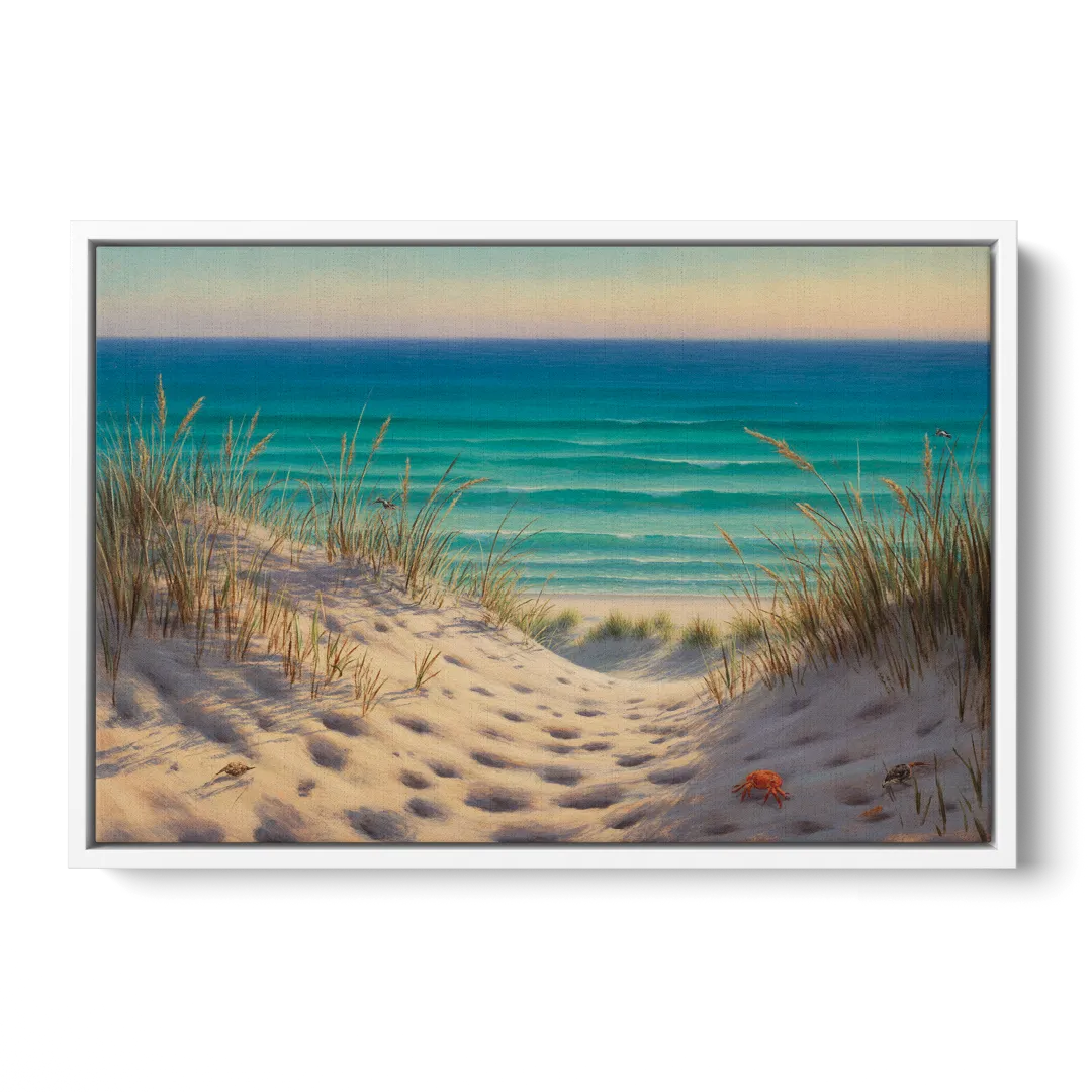 Playa Marlín Dunes Front - White Canvas Wall Art