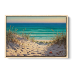 Playa Marlín Dunes - Oak Framed Canvas Wall Art - Front
