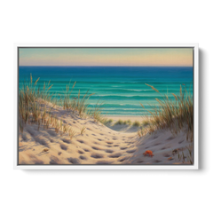 Playa Marlín Dunes - White Framed Canvas Wall Art - Front