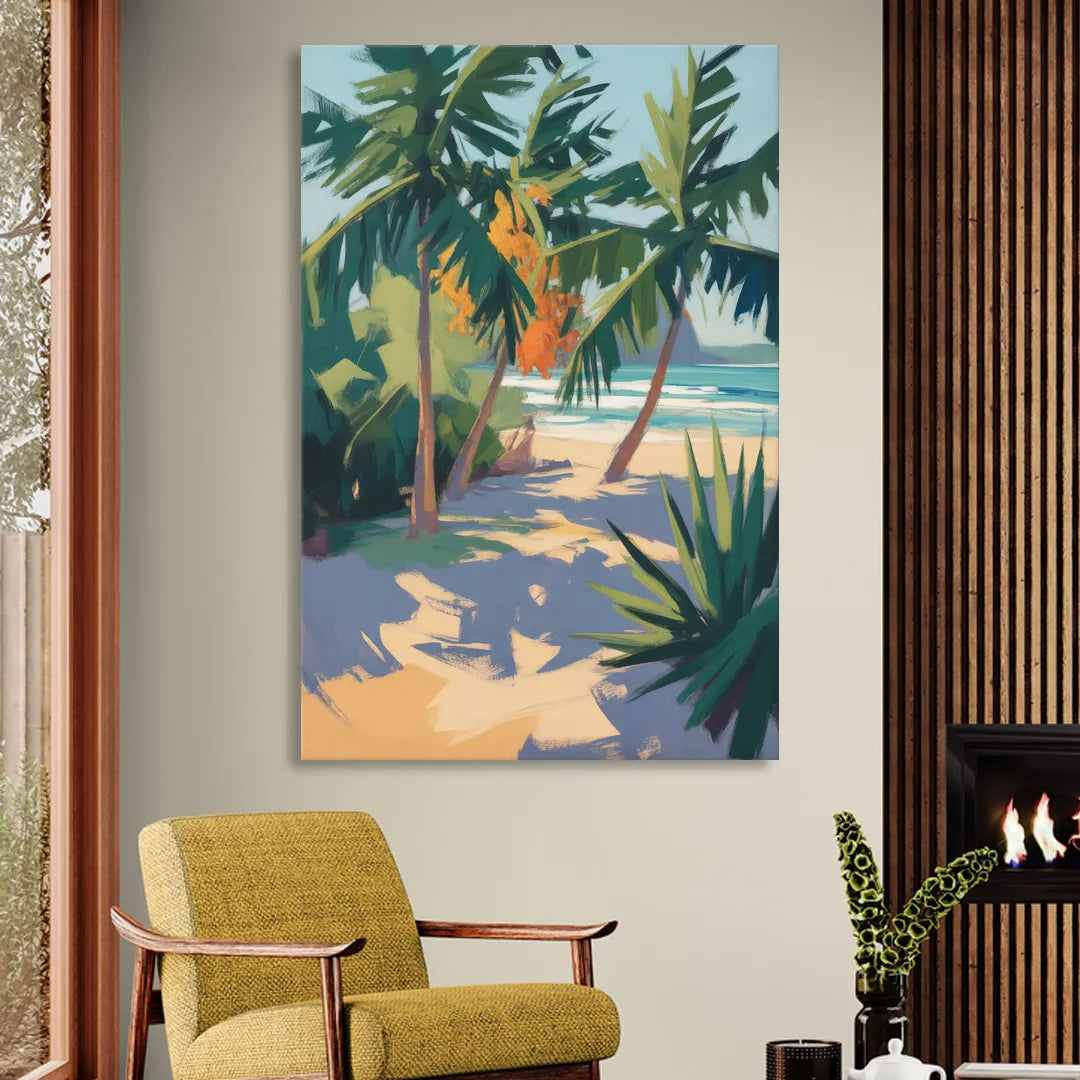 Playa Paraíso Palms Sitting Room - Canvas Wall Art