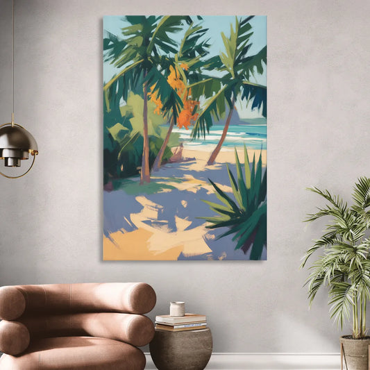 Playa Paraíso Palms Living Room - Canvas Wall Art