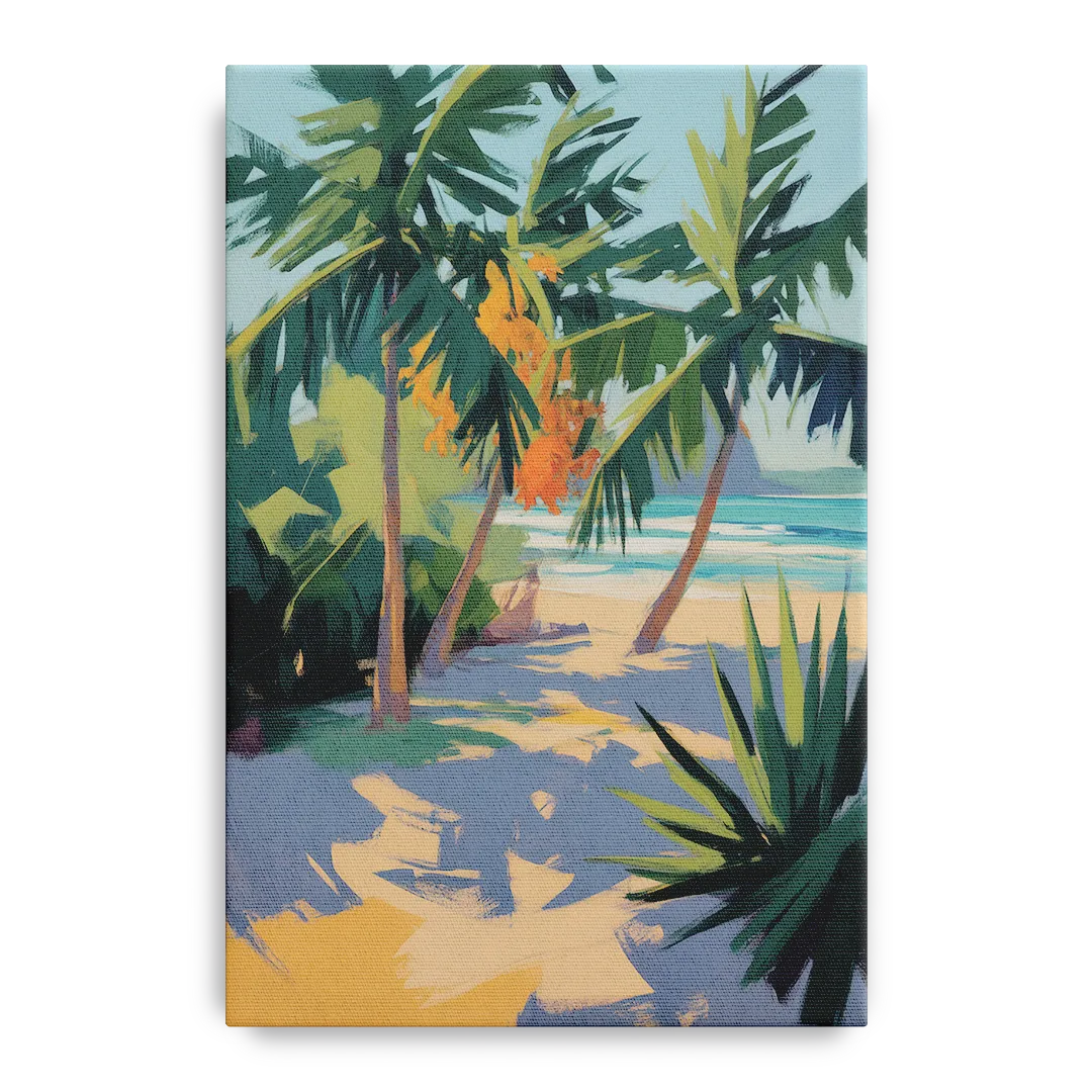 Playa Paraíso Palms Front - Canvas Wall Art