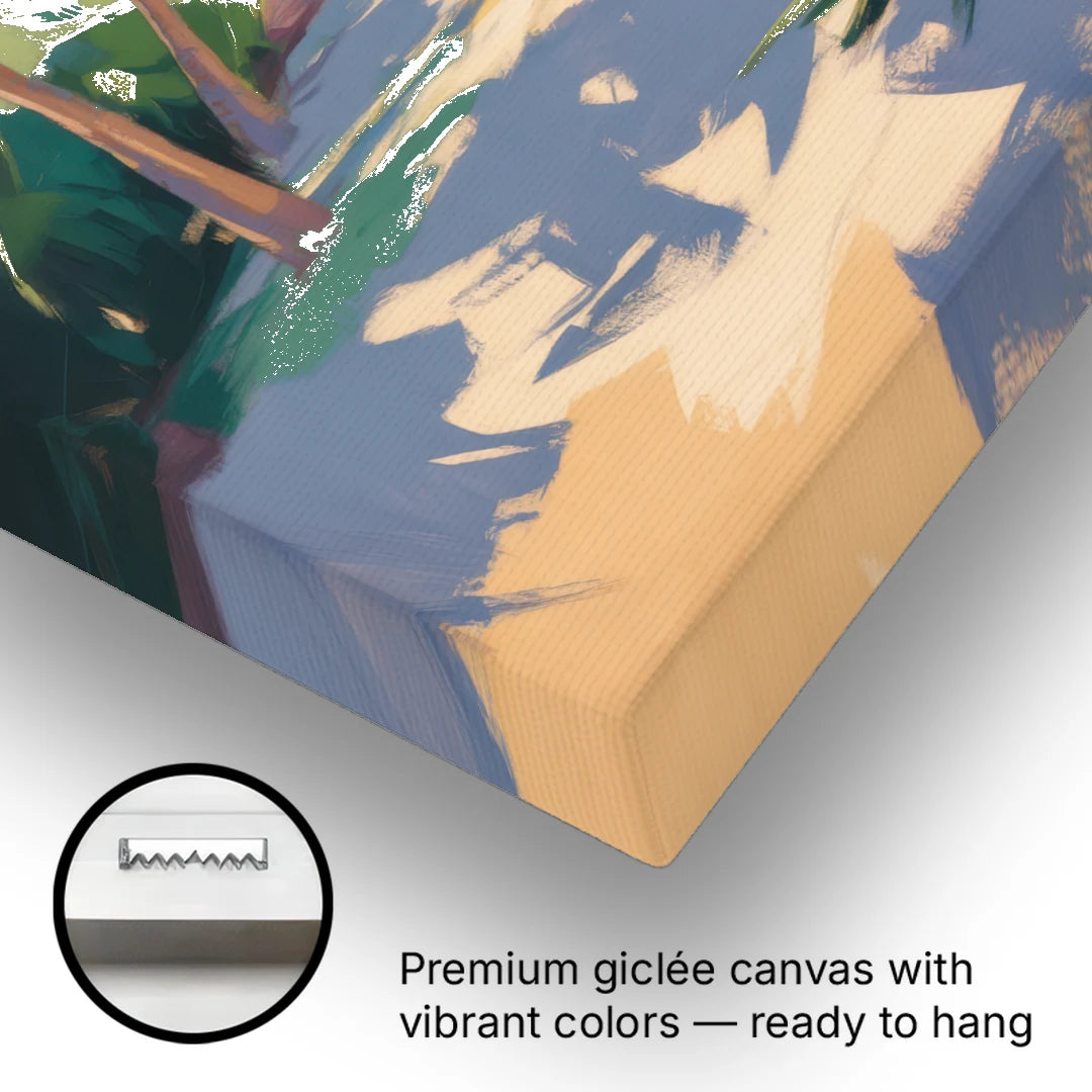 Playa Paraíso Palms - Canvas Wall Art - Gallery Wrap Corner