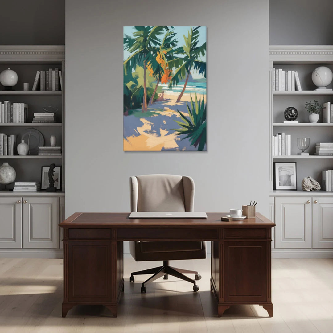 Playa Paraíso Palms - Canvas Wall Art - Office - 32x48