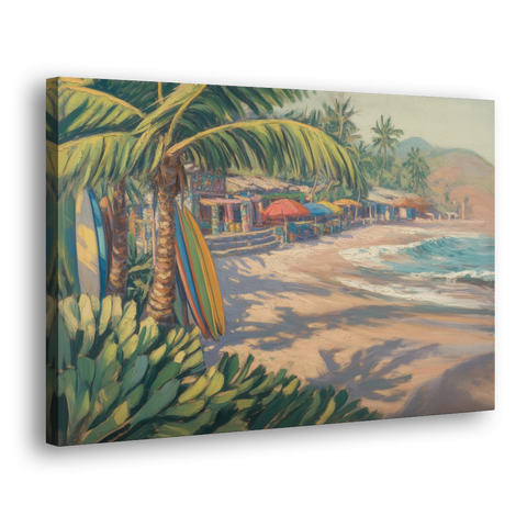 Playa Sayulita Palms - Canvas Wall Art - Side