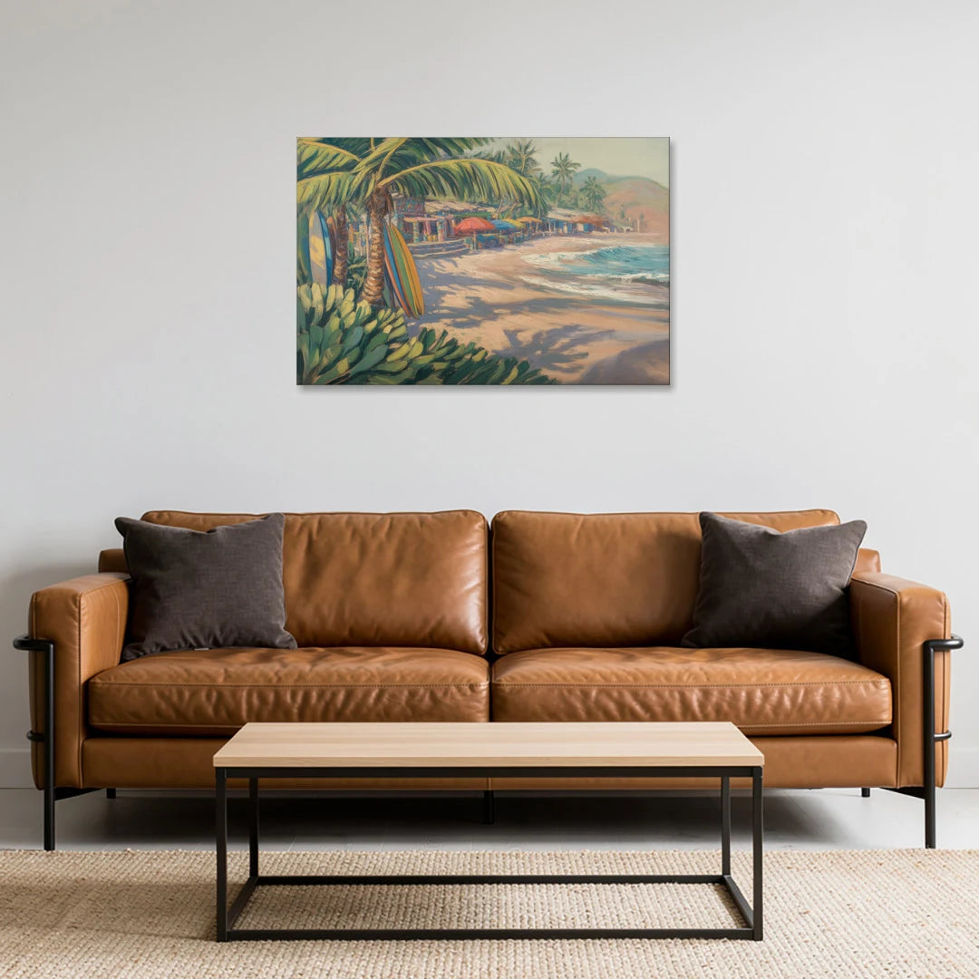 Playa Sayulita Palms - Canvas Wall Art - Sofa - 36x24