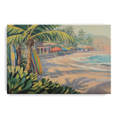Playa Sayulita Palms Front - Canvas Wall Art