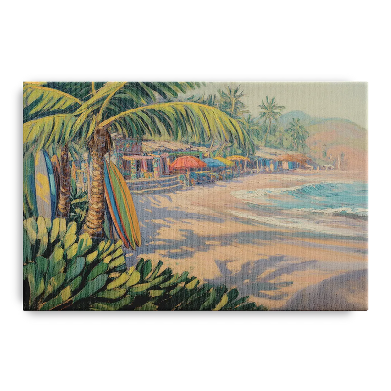 Playa Sayulita Palms Front - Canvas Wall Art