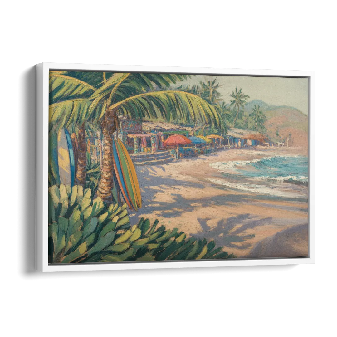 Playa Sayulita Palms Side - White Canvas Wall Art