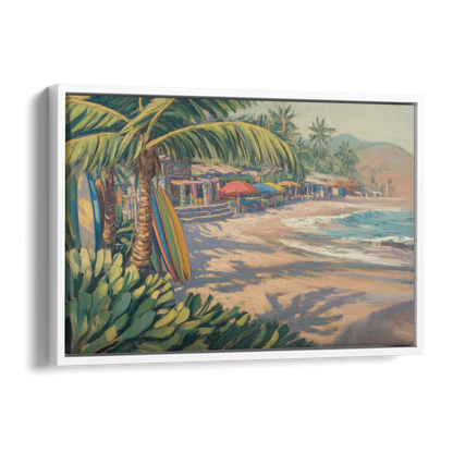 Playa Sayulita Palms Side - White Canvas Wall Art
