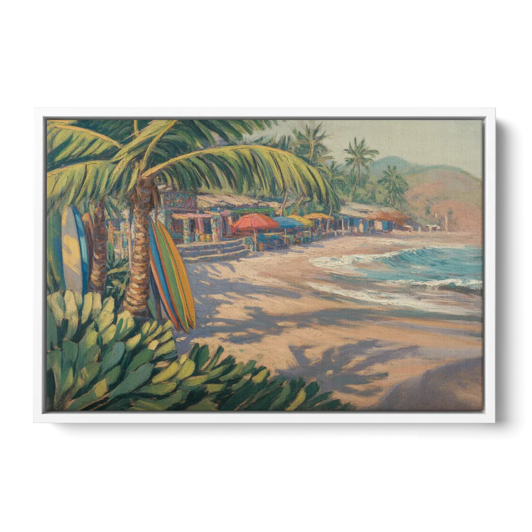 Playa Sayulita Palms Front - White Canvas Wall Art