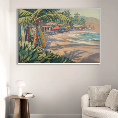 Playa Sayulita Palms Sitting Room - White Canvas Wall Art