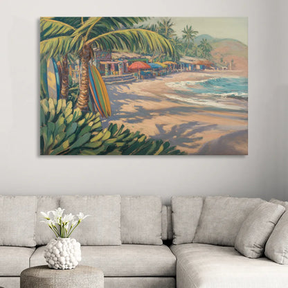 Playa Sayulita Palms Living Room - Canvas Wall Art