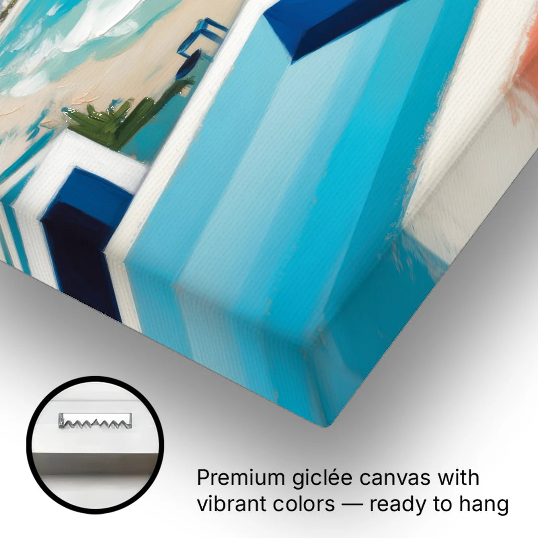 Playa del Carmen Beachfront - Canvas Wall Art - Gallery Wrap Corner