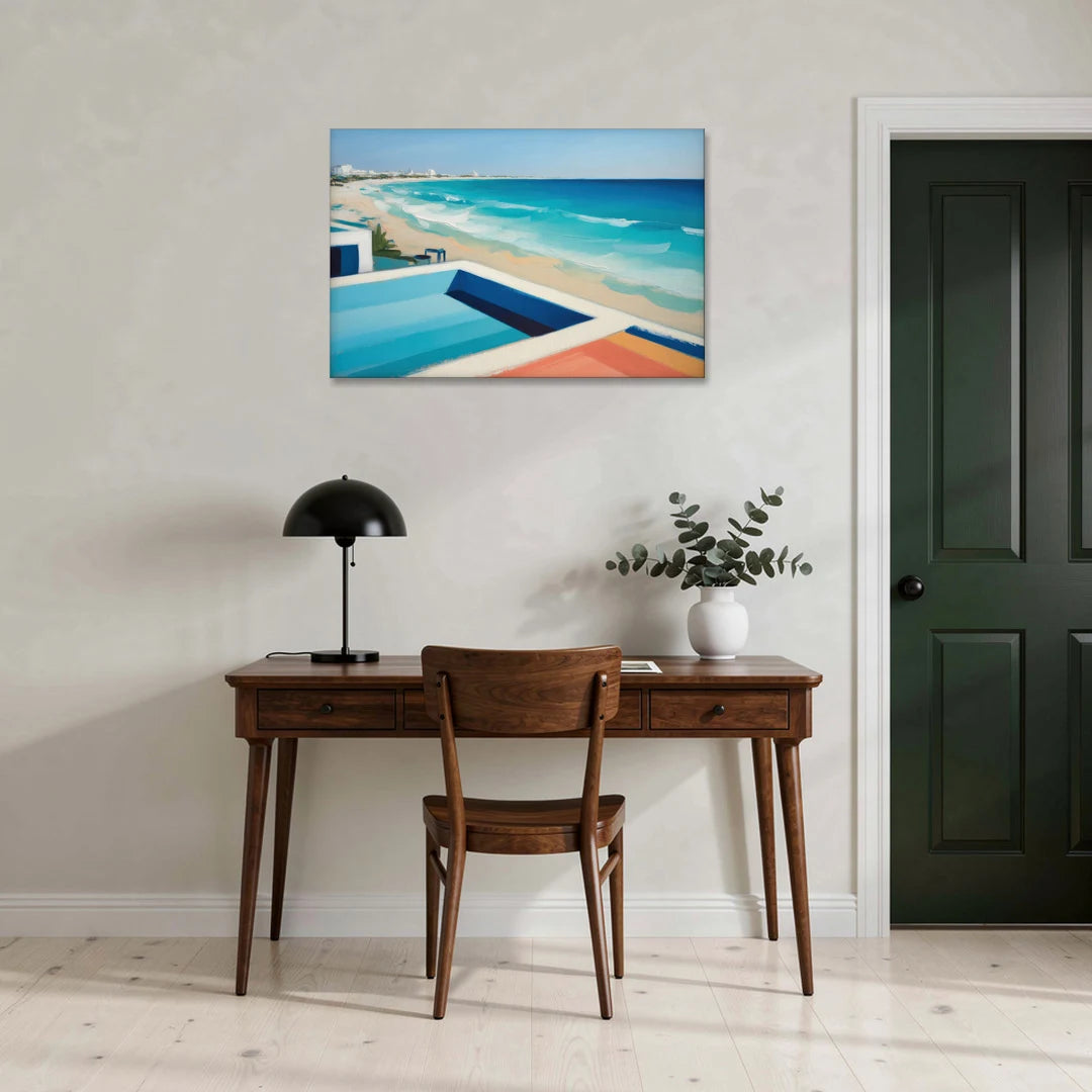 Playa del Carmen Beachfront - Canvas Wall Art - Office - 36x24
