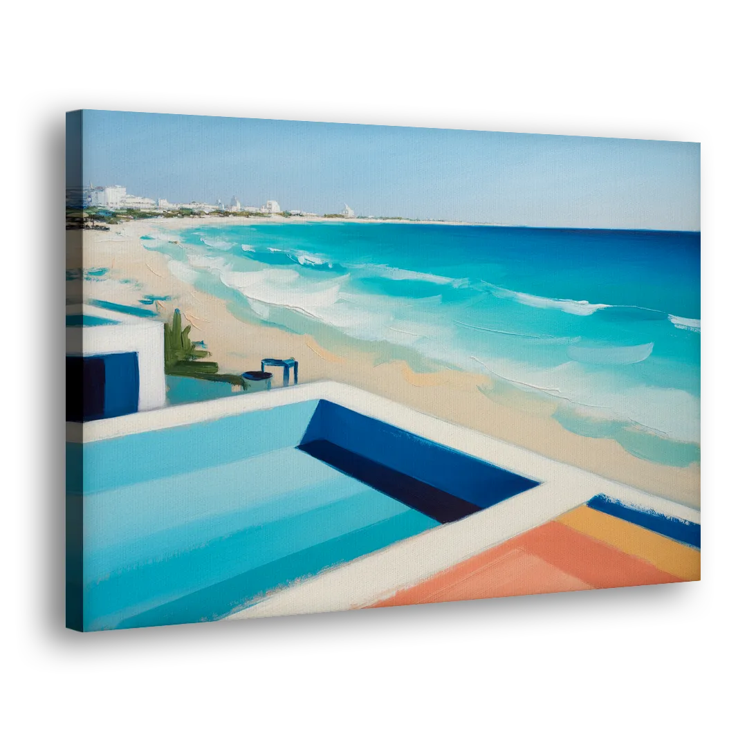 Playa del Carmen Beachfront Side - Canvas Wall Art