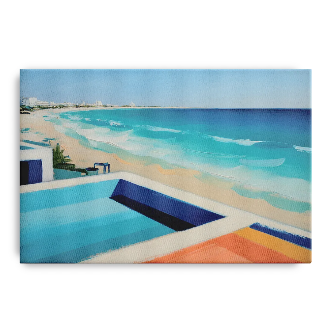 Playa del Carmen Beachfront Front - Canvas Wall Art