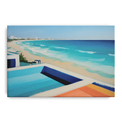 Playa del Carmen Beachfront Front - Canvas Wall Art
