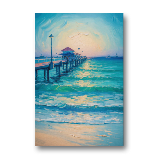 Playa del Carmen Pier - Canvas Wall Art - Front