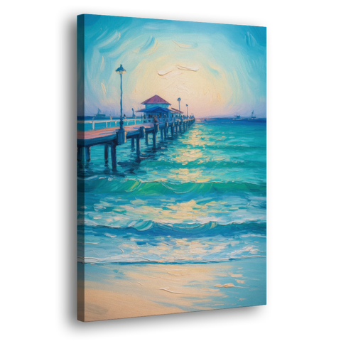 Playa del Carmen Pier - Canvas Wall Art - Side