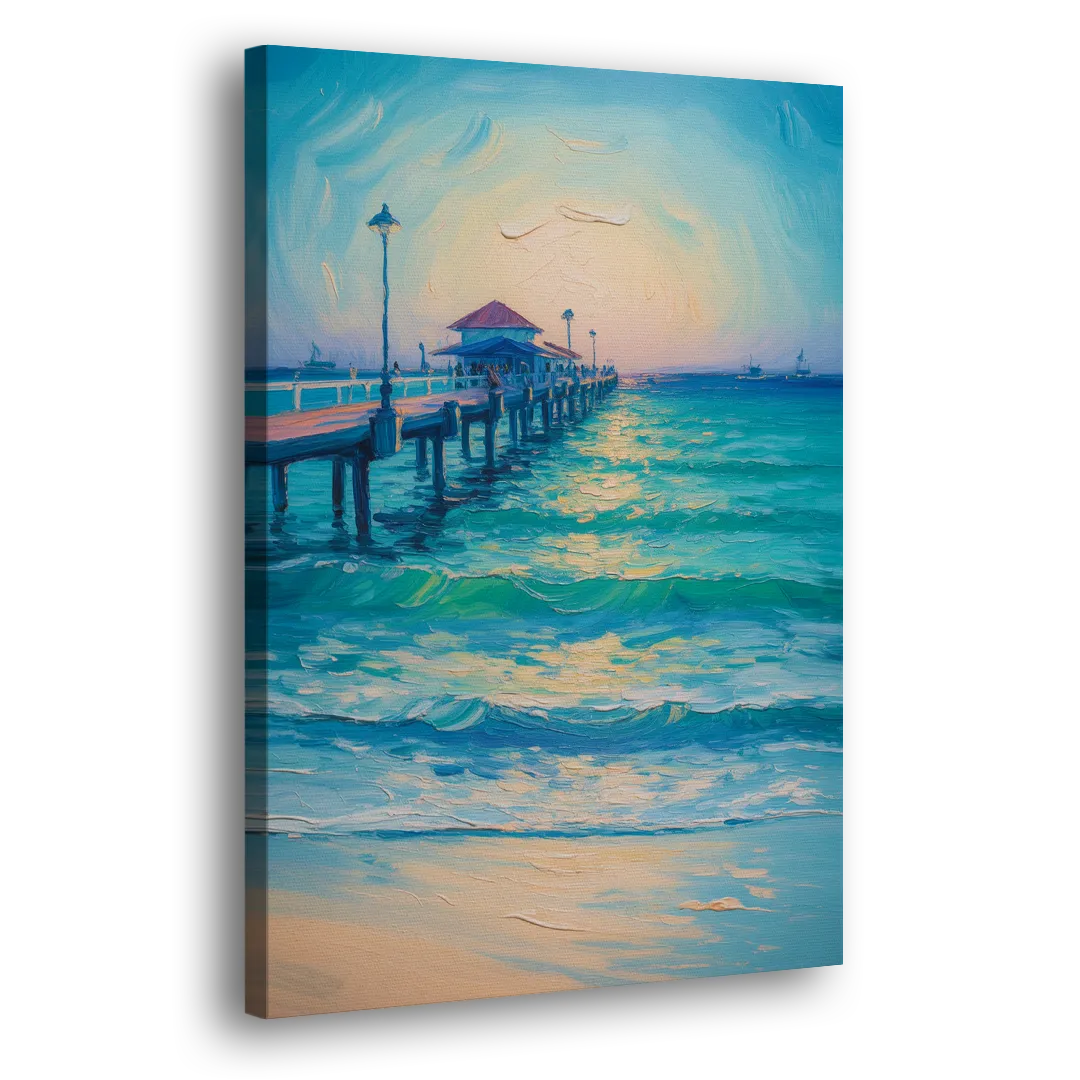 Playa del Carmen Pier Side - Canvas Wall Art