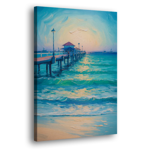 Playa del Carmen Pier - Canvas Wall Art
