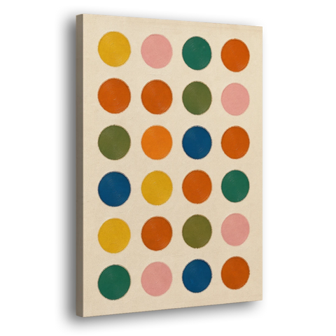 Playroom Wall Art with Twenty-Four Painted Dots - Canvas Wall Art - Side