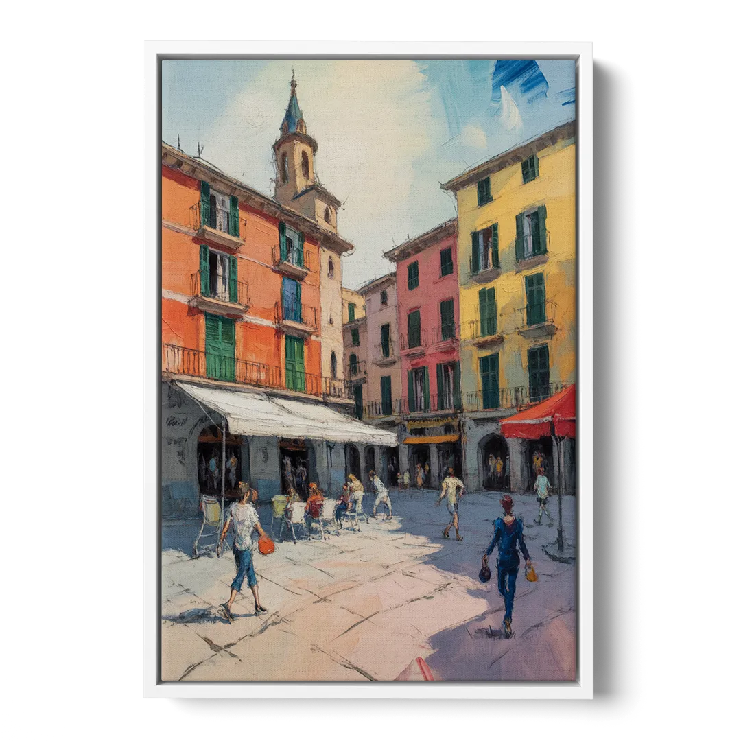 Plaza Mayor Charm Front - White Canvas Wall Art