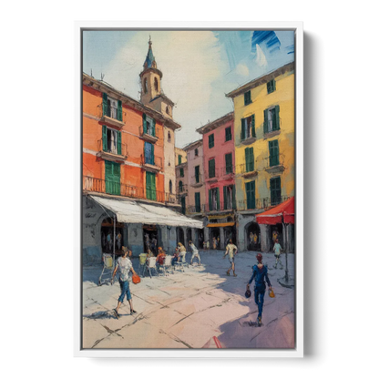 Plaza Mayor Charm Front - White Canvas Wall Art