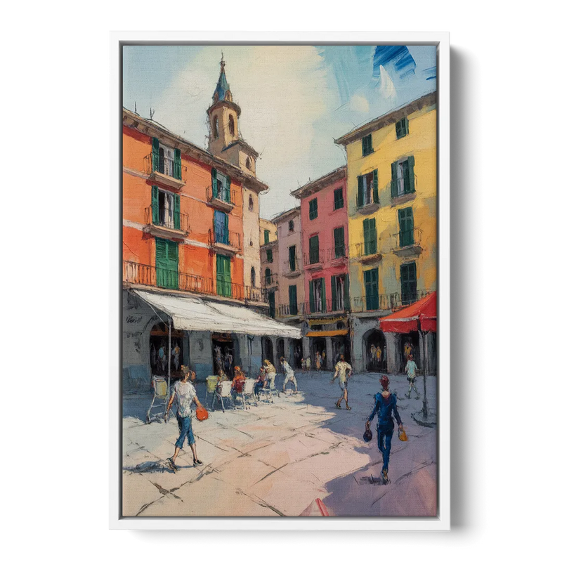 Plaza Mayor Charm Front - White Canvas Wall Art