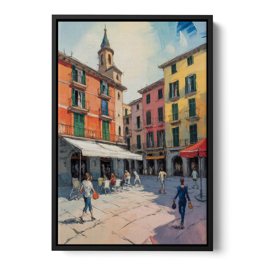 Plaza Mayor Charm Front - Black Canvas Wall Art