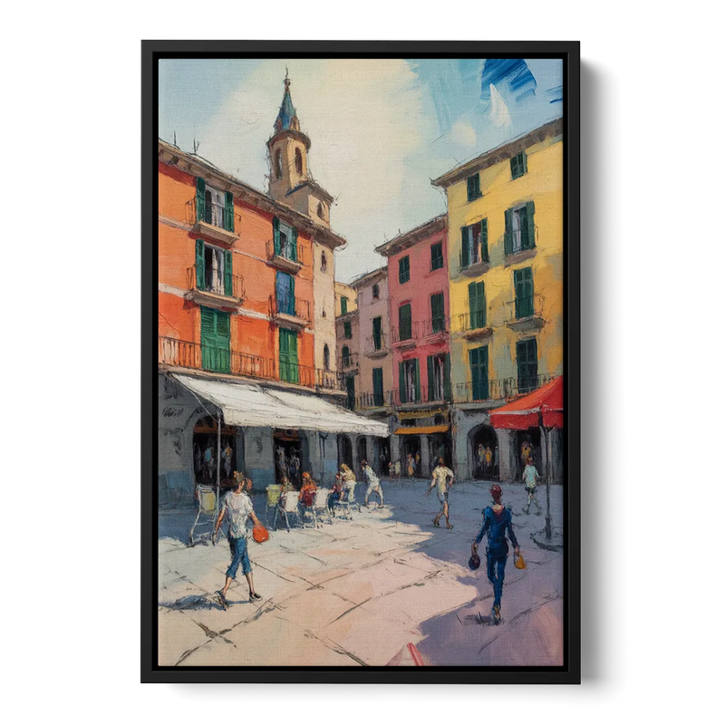 Plaza Mayor Charm Front - Black Canvas Wall Art