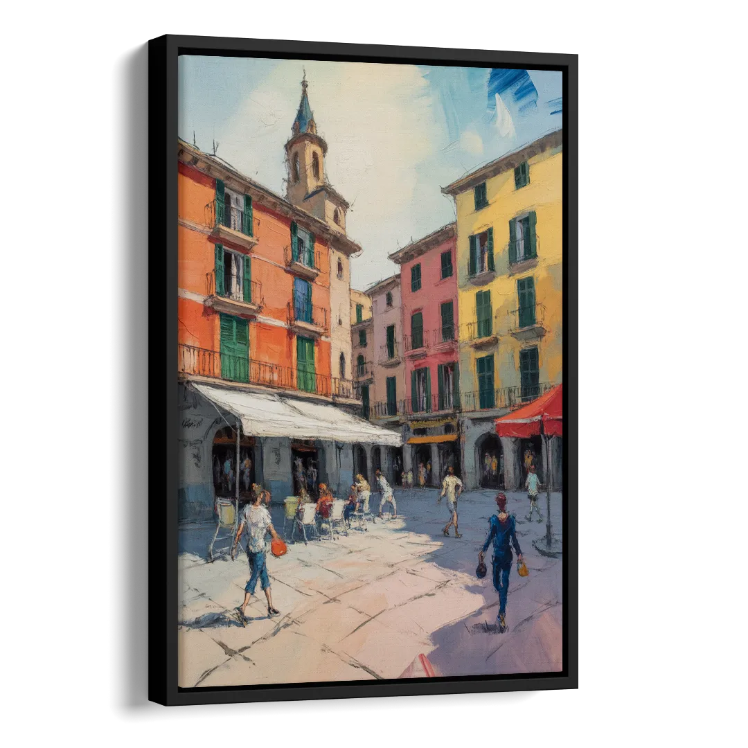 Plaza Mayor Charm Side - Black Canvas Wall Art