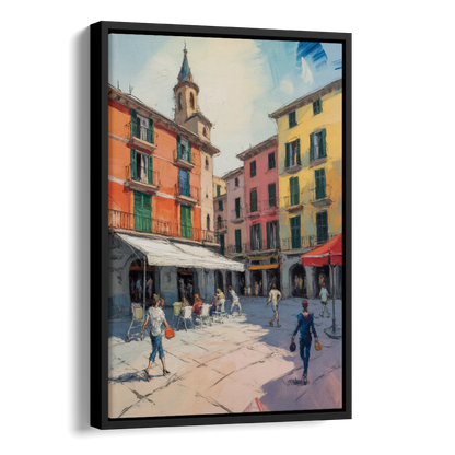 Plaza Mayor Charm Side - Black Canvas Wall Art