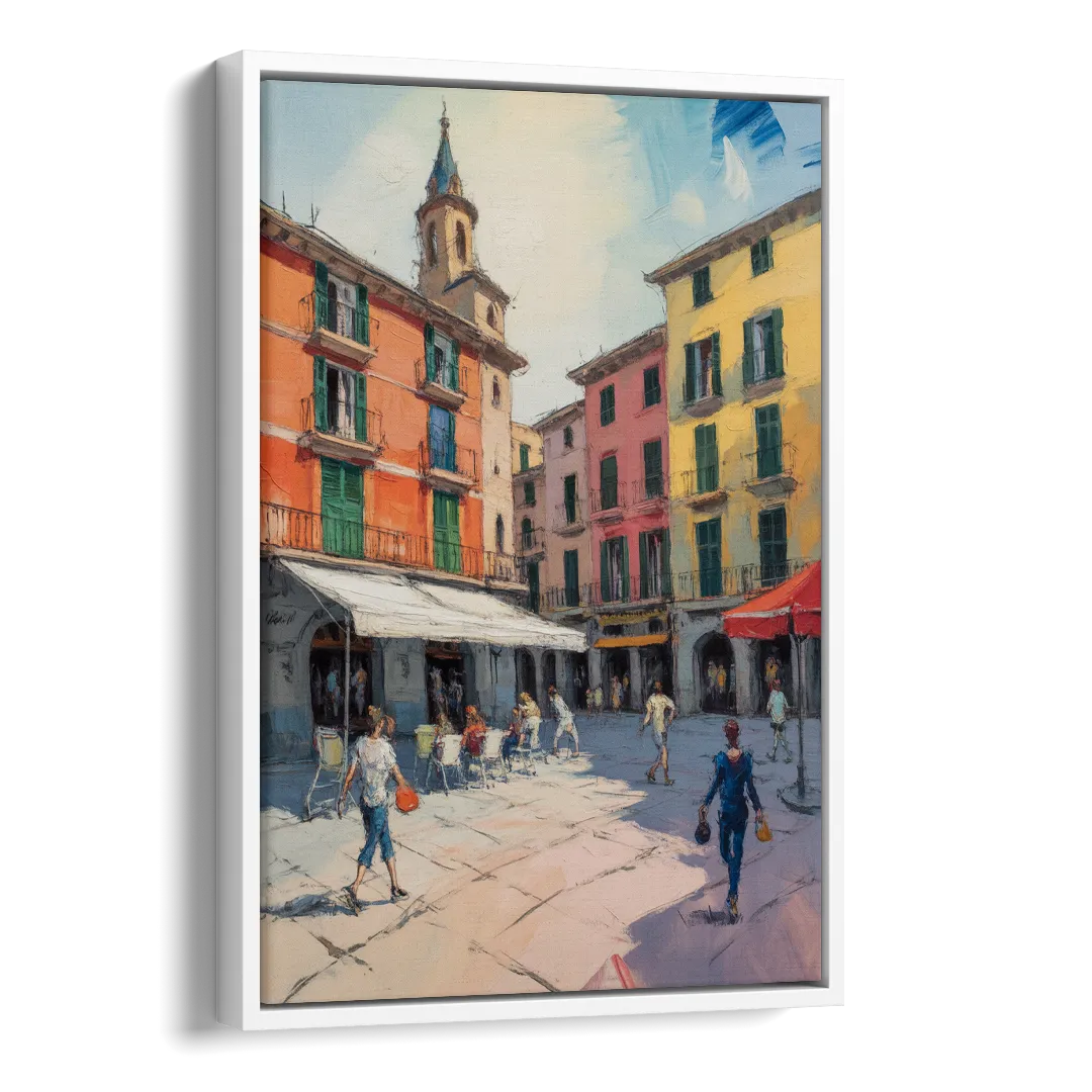 Plaza Mayor Charm Side - White Canvas Wall Art