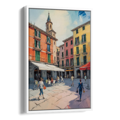Plaza Mayor Charm Side - White Canvas Wall Art